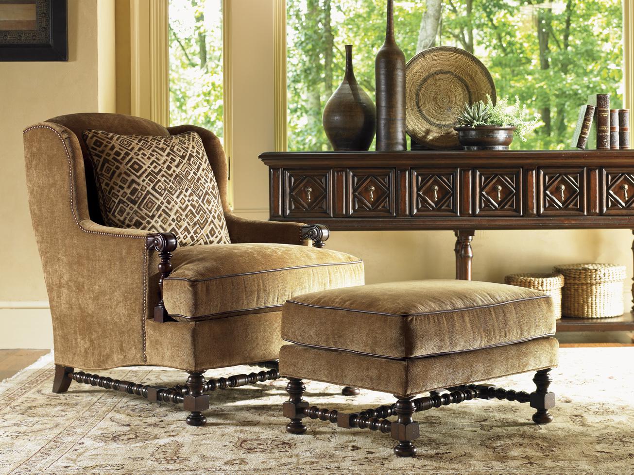 Lexington Lexington Upholstery Bradbury Chair with Wing Back and Turned